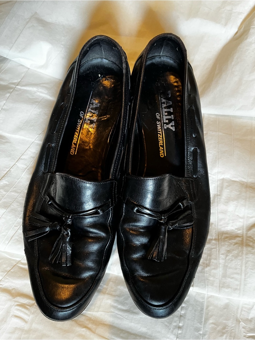 Bally of Switzerland~Black Leather Tassel Loafers~Vintage Luxury~7.5 Women’s 8.5